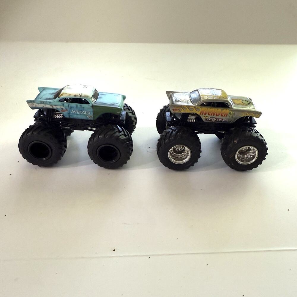 Monster Jam Avenger '57 Chevy Car Truck & Lucas oil Avenger 1/64 SET OF TWO (2)